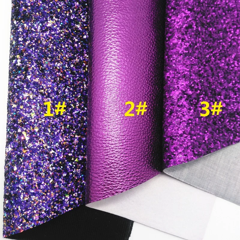 Фиолетовая блестящая ткань из искусственной кожи личи синтетическая кожа лист