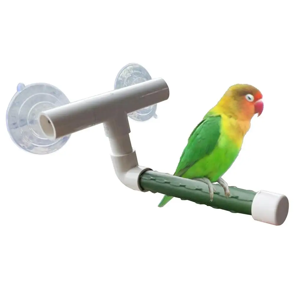 

Birds Pet Wall Suction Cup Paw Grinding Stand Shower Perches Parrot Budgie Toys