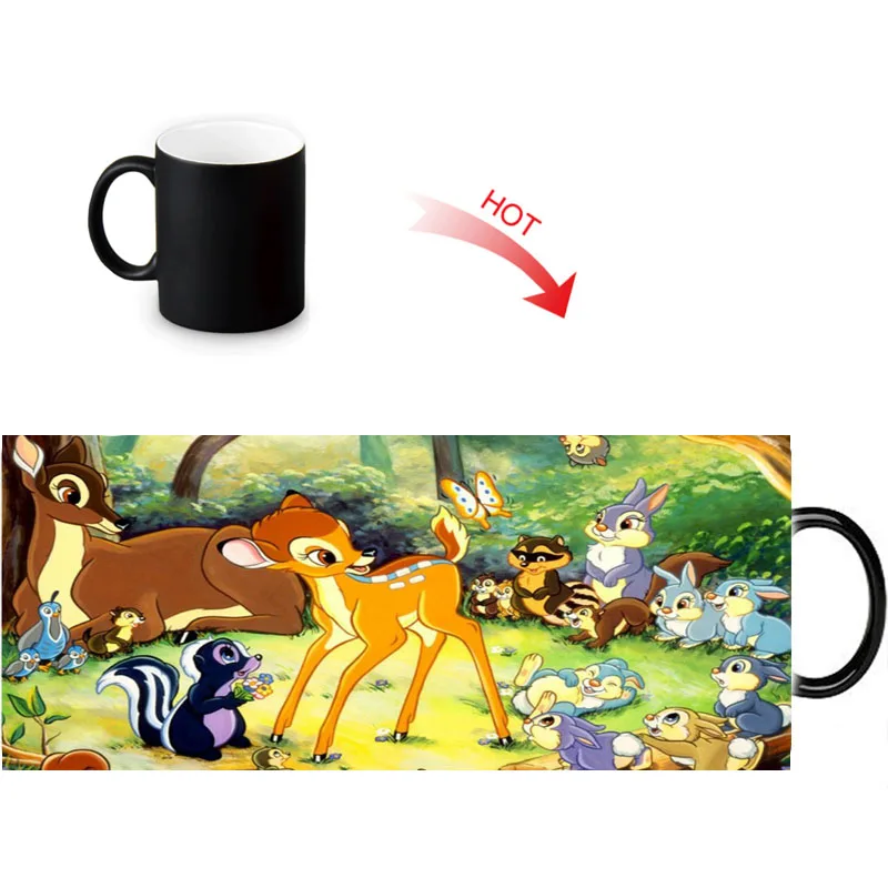 Веселые кружки Bambi с узором волшебные цвета меняющие кофейные индивидуальные