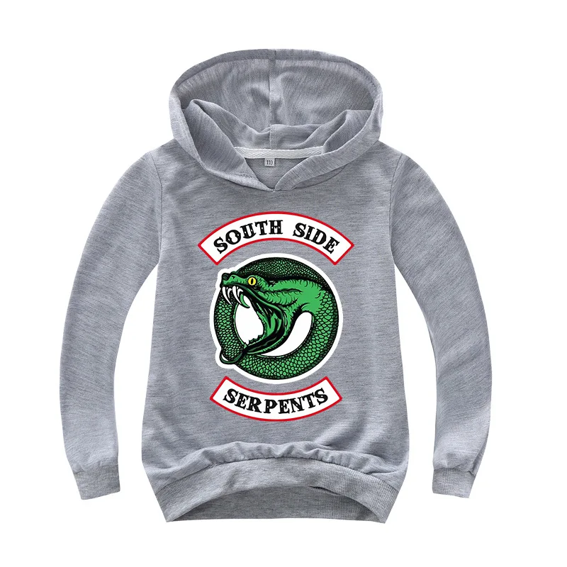 Толстовки с принтом змей южной стороны Детские свитшоты пуловер для маленьких
