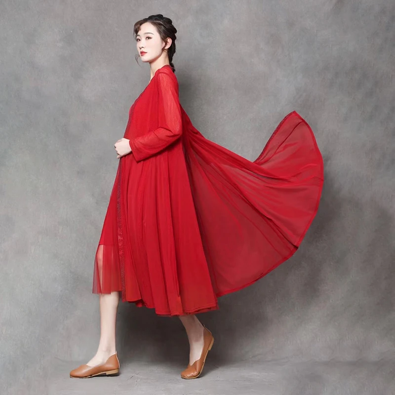 

IEQJ Spring Summer Black Loose Pleated Female Minimalist Loose Fashion Open Stitch Thin Lace Jacket Cardigan Coat Tide 3F1224