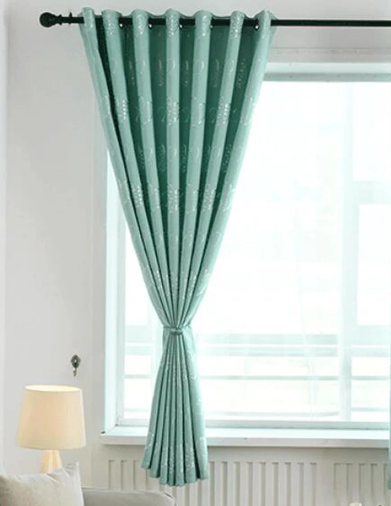 Charm Love Heart Jacquard Curtain For Living Room Cartoon Blue Door Cabinet Small Window Treatment Drapes PC033C