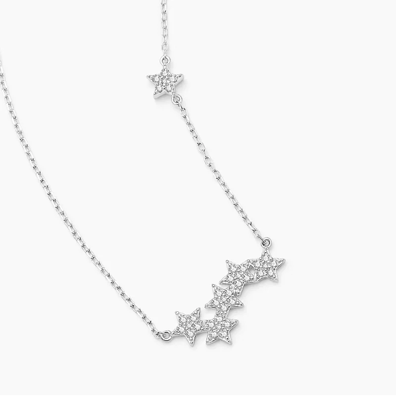 

Romantic 925 Sterling Silver Chic AAA Zircon Star Pendant Star Necklace Choker Women Party Fashion Delicate Fine Jewelry