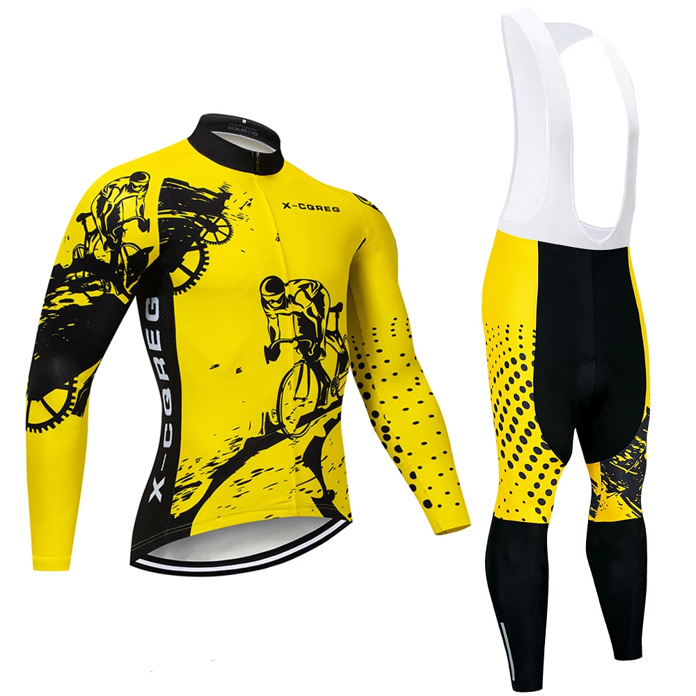

Men's cycling wear suit bib shorts 2021 long-sleeved mountain bike bicycle wear sunscreen team racing suit clothes