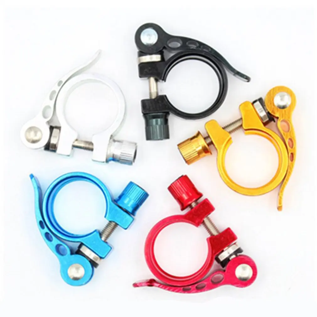

Colorful Bicycle Quick Release Seat Tube Clamp Mountain Bike Rack Seat Tube Clamp Lock Quick Release Button Aluminum Alloy