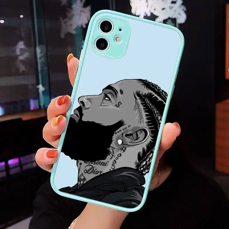 

Rapper Nipsey Hussle Phone Case Matte Transparent for iPhone 7 8 11 12 s mini pro X XS XR MAX Plus cover funda