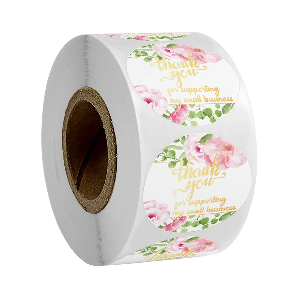 

Наклейки с надписью «Thank You», 1,5 дюйма, 500 шт./рулон, этикетки из золотой фольги для поддержки моего маленького бизнеса, круглые милые наклейки,...