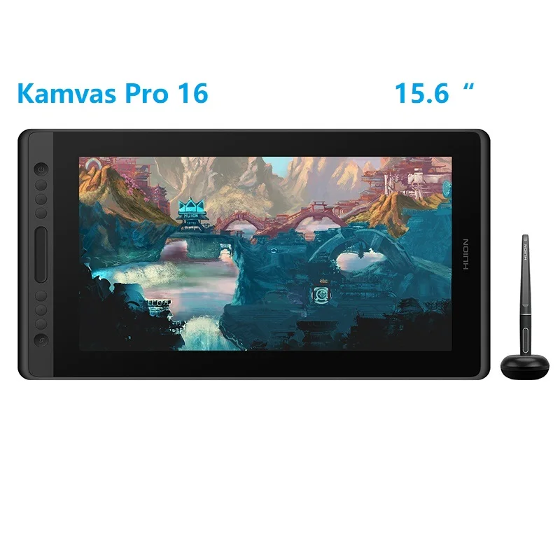 Huion Kamvas Pro 16 Drawing Pen Tablet 15.6 Inch 120% sRGB Digital Graphic Tablet Pen Display Monitor with Tilt Function