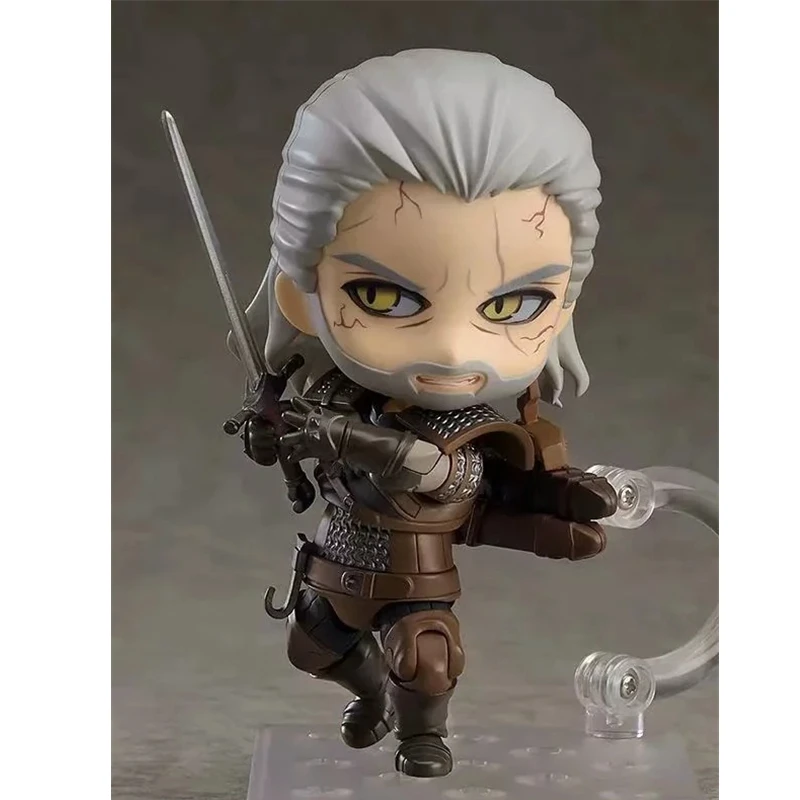 10 см Q версия the Witcher ed 3 Wild Hunt 907 # Geralt Белый Волк ПВХ Фигурки Модель игрушки подарок