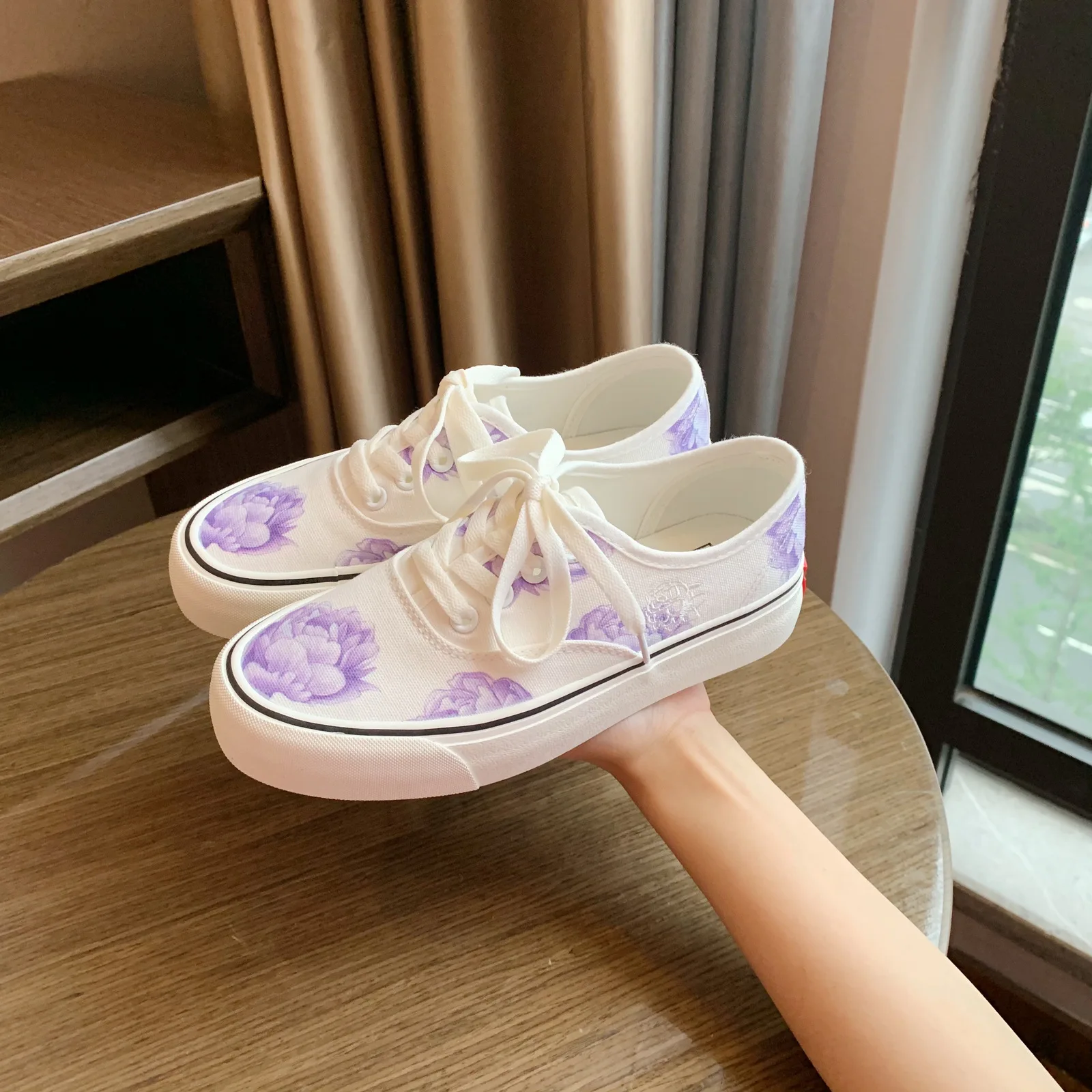 

Women's Platform Canvas Sneakers Printing Sports Breathable Shoes Casual Flats 2021 Women Fashion Vulcanize Tennis Shoes
