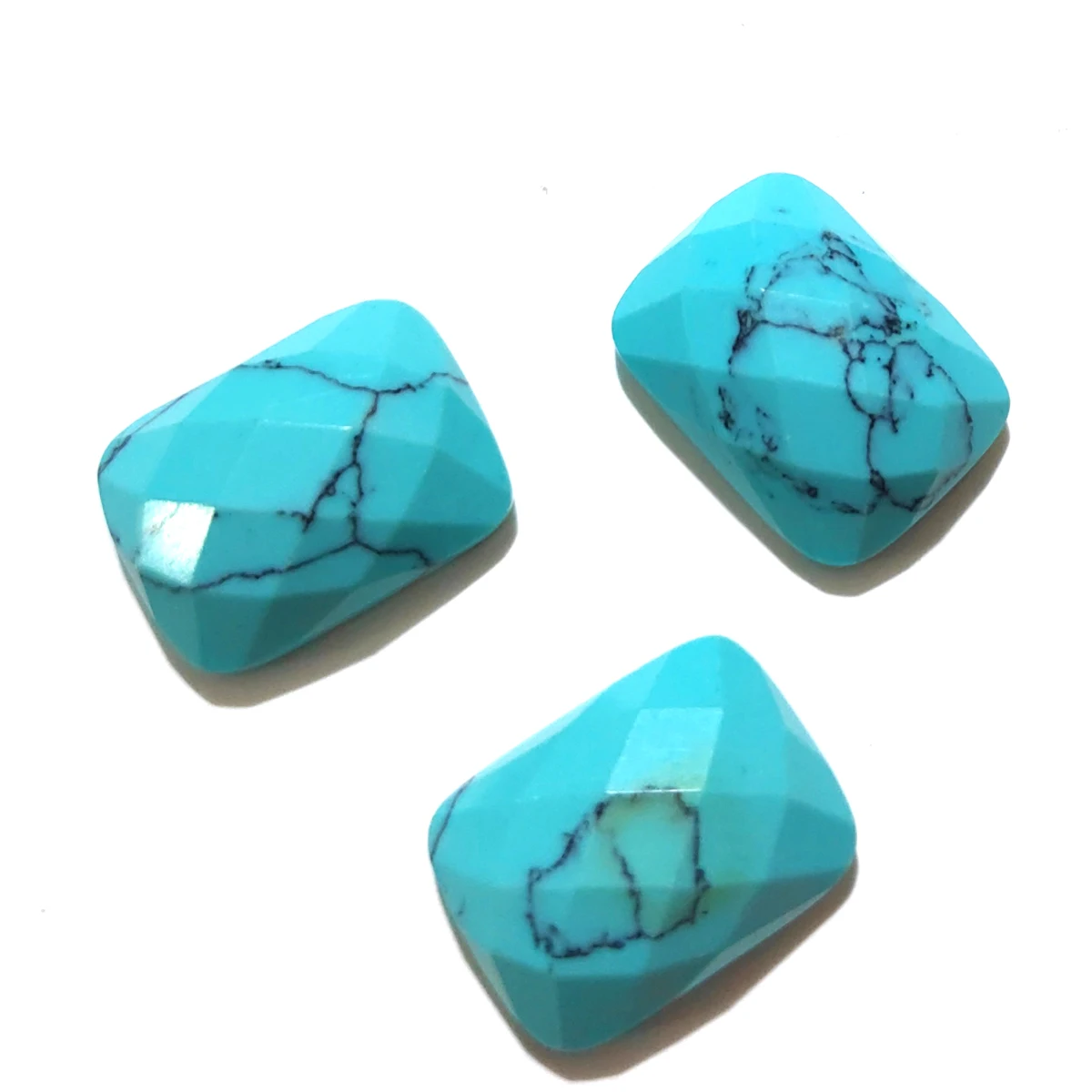 

10Pcs Natural Stones Jewelry Findings Beads Blue Turquoise Stone Cabochon No Hole Beads for Jewelry Making Loose Beads 12x16mm