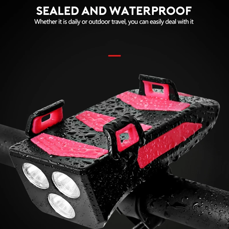 Велосипедный держатель для телефона Рог светильник USB спереди Мощность банк