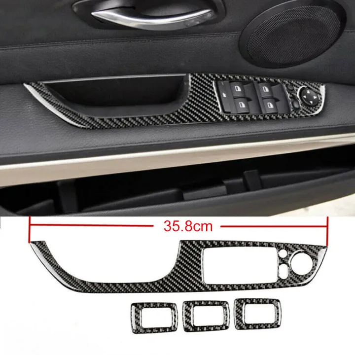 

Накладки на кнопки переключателя для BMW 3 серии E90 2005-2012, накладки на дверные кнопки из углеродного волокна LHD