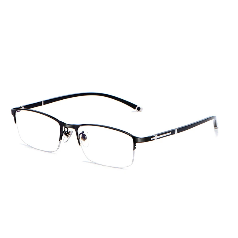 BLACK-Half Rimless Высокое качество, мужские очки, оправа, оптические очки по рецепту, оправа для мужчин, ультралегкие очки, очки, очки - Цвет оправы: BLACK-Half Rimless