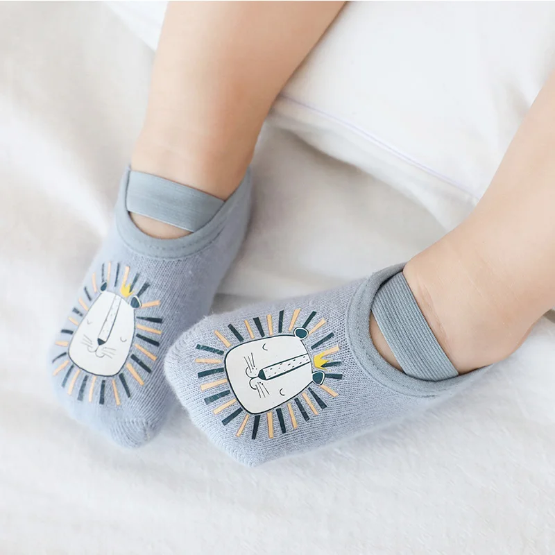 Детские Нескользящие носки Милый хлопковый для новорожденных мальчиков и