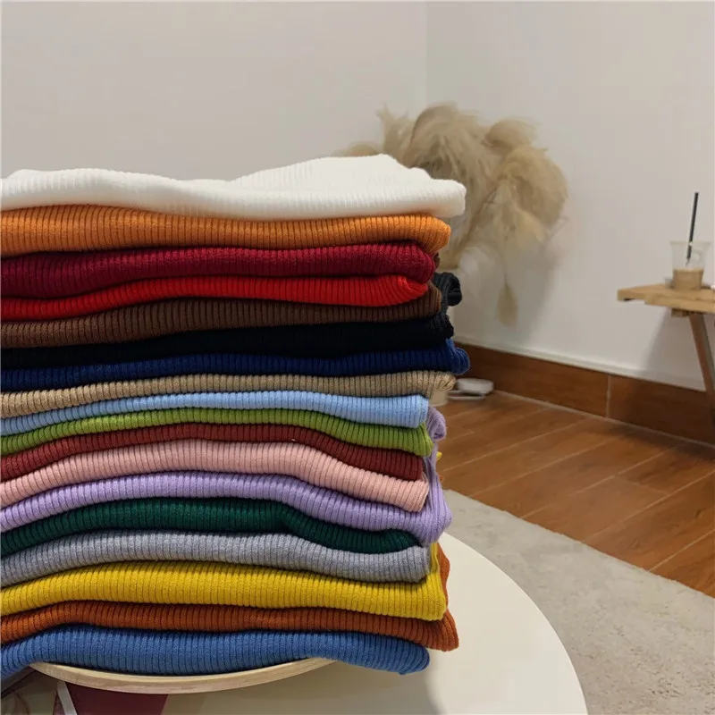 

2020 New Winter Women Elasticity Solid Color Turtleneck Sexy Charming Pullover Warm Casual Fashion Wild Office Ladies Sweater