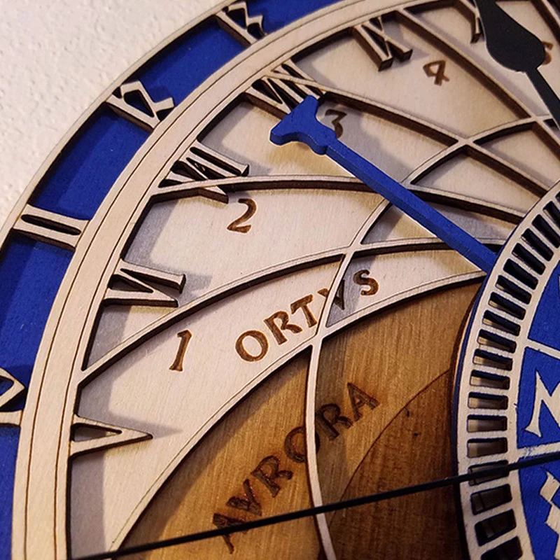 Деревянные настенные часы кварцевые астрономическое искусство 12 созвездий