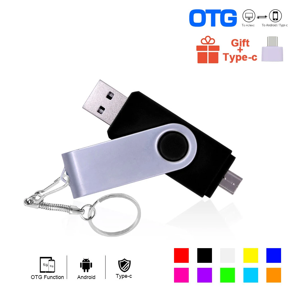 Более 10 шт. бесплатный логотип микро OTG USB флеш-накопитель 2 0 4 ГБ 8 16 32 крутой Android/PC
