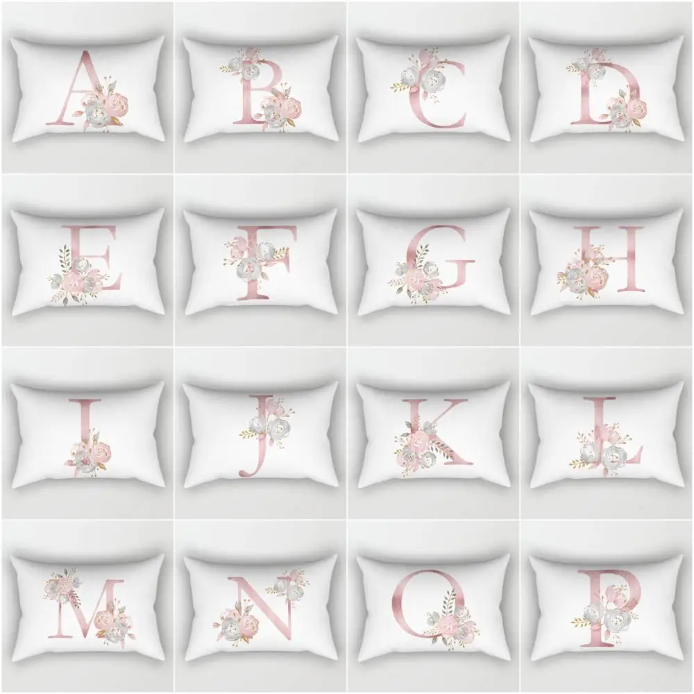ZENGIA розовый чехол для подушки с буквами 30x50 см Английский Подушка Полиэстеровая