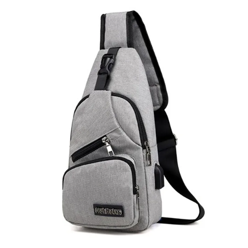 

Hot Male usb charge shoulder bag men messenger bags male waterproof sling chest bag boy travel bagpack Male cross body bags