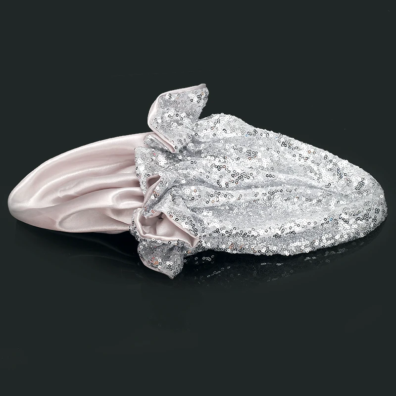 Мама/Дети 2 слоя блесток ткань Череп Шапочки шапка волос блестящая фольга капот