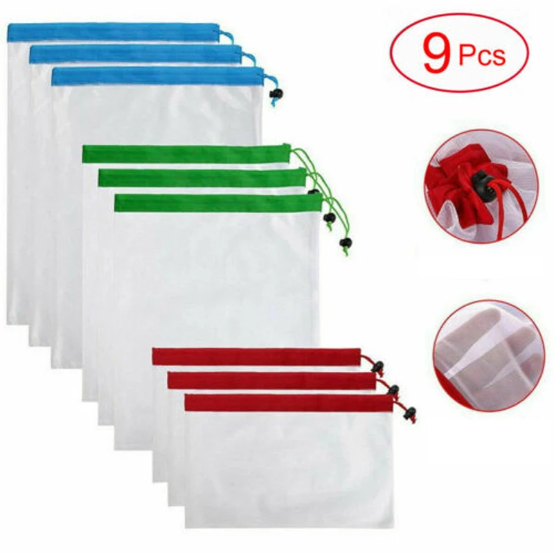Lightweight Storage Bags Polyester Medicines Cosmetics 6/9Pcs Grocery Fruit Kitchen Organizer | Дом и сад