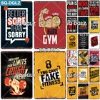 SQ-DGLZ Фитнес металлический знак Винтаж спортивного клуба металла металлическая табличка здоровья Настенный декор наклейки в ретро стиле тренажерный зал плакат