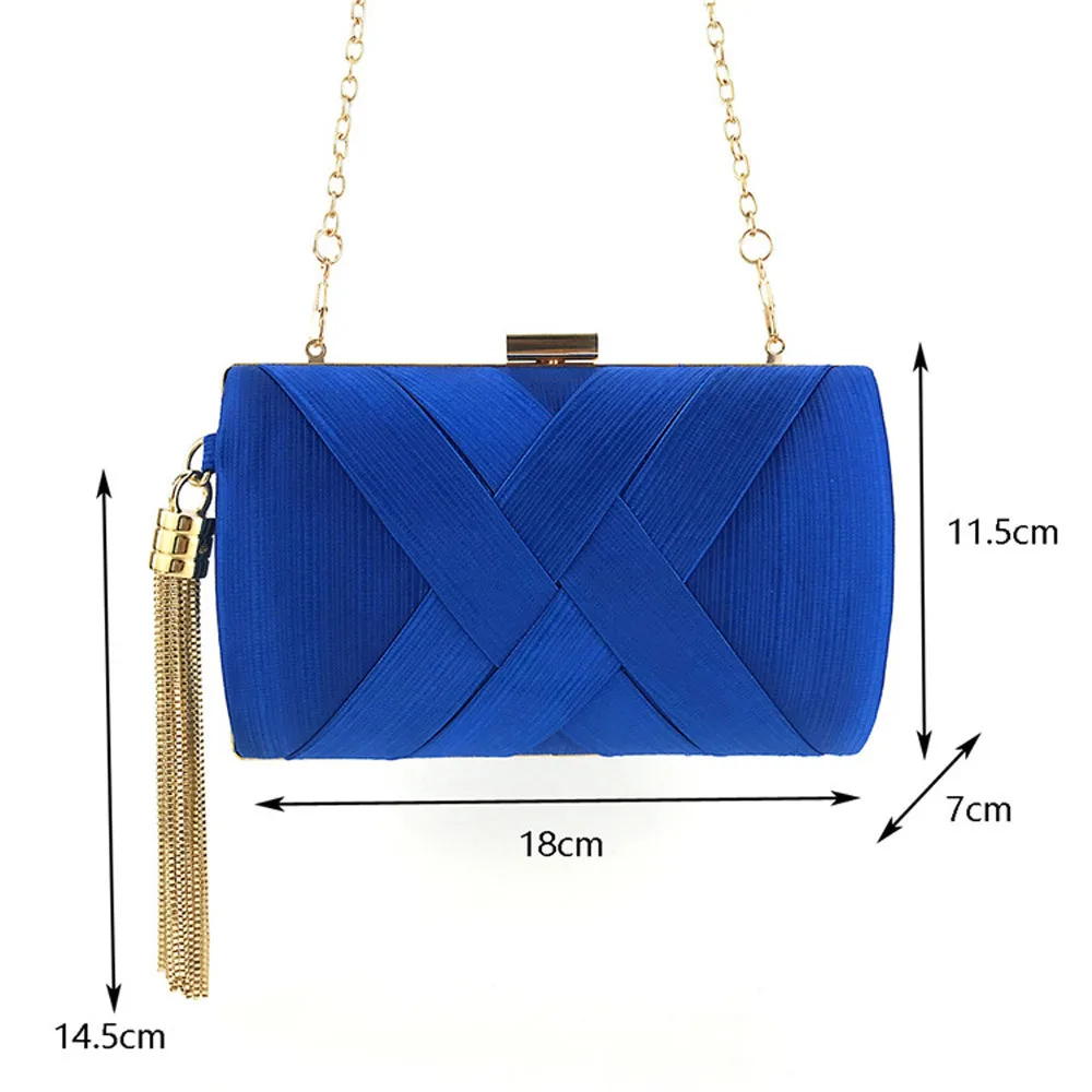 

Women Evening Clutch Fashion Tassel Hand Bags Solid Elegant Hasp Wedding Party Handbags Luxury Brand Designer Messager Bags