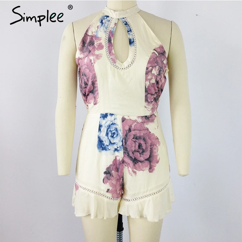 Женские комбинезоны Simplee с оборками 2019 женский комбинезон цветочным принтом