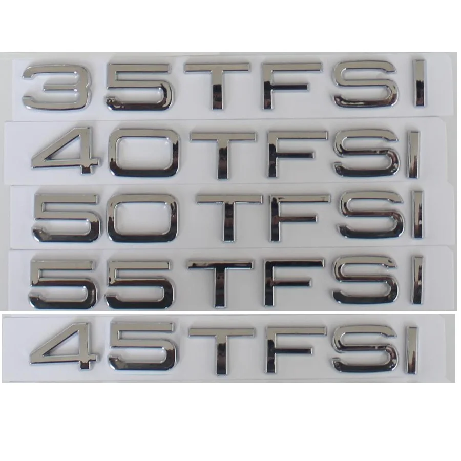 

Chrome 35TFSI 40TFSI 45TFSI 50TFSI 55TFSI TFSI Emblems Badges Emblem for Audi A3 A4 A5 A6 A7 A8 A4L A6L A8L Q3 Q5 Q7 Q8 Q8L