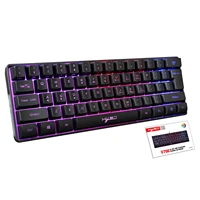mechanical portable gaming keyboard plug and play rgb backlit usb wired 61 keys multicolor laptop computer peripherals mini film
