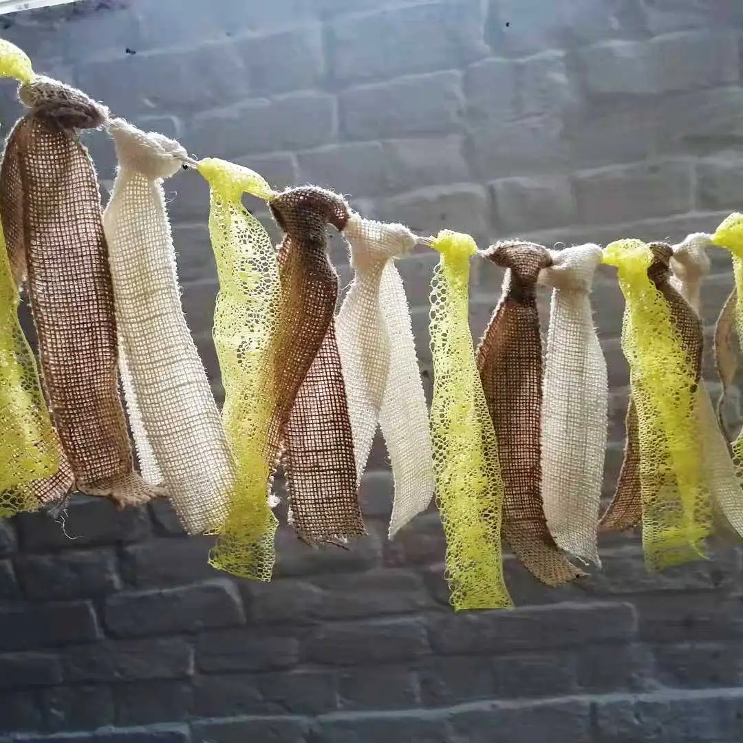 Синий кружевной флаг-баннер 2 м винтажный джутовый флаг украшение для