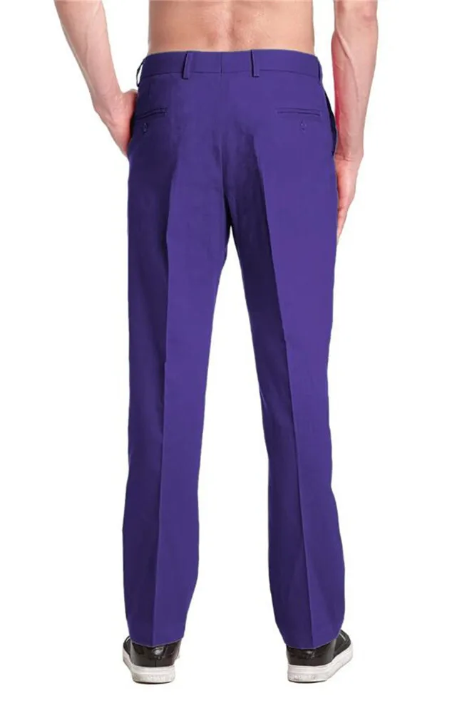 Элегантные фиолетовые прямые мужские штаны облегающие брюки для делового