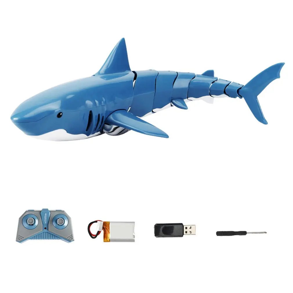 RC Simulation Shark Toys 2.4G 4CH Waterproof Electric Remote Control Boat Swimming Pool Bathroom Children Gift | Игрушки и хобби