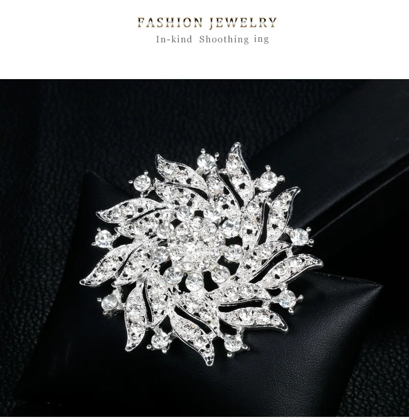 Броши в форме цветка стразы со стразами булавка для свадебной вечеринки букета