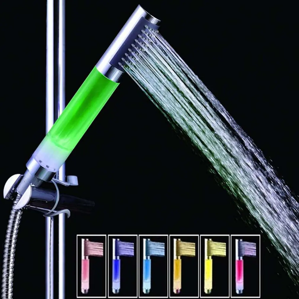 

1Pc Handheld 7 Color Changing LED Romantic Automatic Shower Bath Shower Head 7-color Changeable Shower Bathing Set Home Supply
