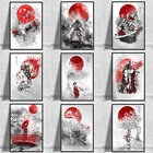 Bonsa Bushido Samurai Kanji плакат японские дзен чернила плакат и печать на холсте картина на стену искусство Декор для дома