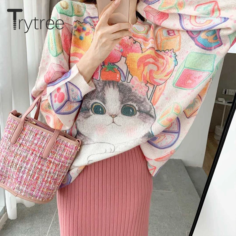 Trytree Осень Зима Женский комплект из двух частей Повседневный круглый вырез