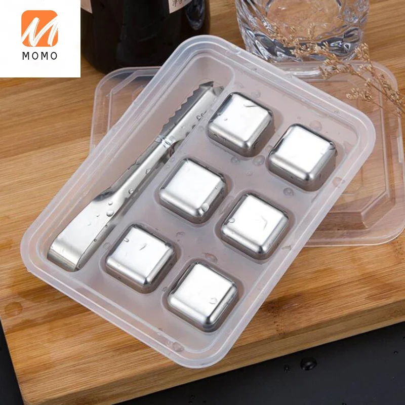 

Stainless Steel Ice Cube Whisky Stone Chilled Drinks Ice Clip Beer Metal Quick-Freeze Ice Particle