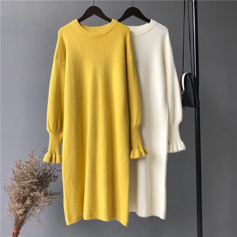 fall sweater dress plus size knitted ladies sweaters new luxury clothes pullover streetwear long sleeve winter women | Женская одежда