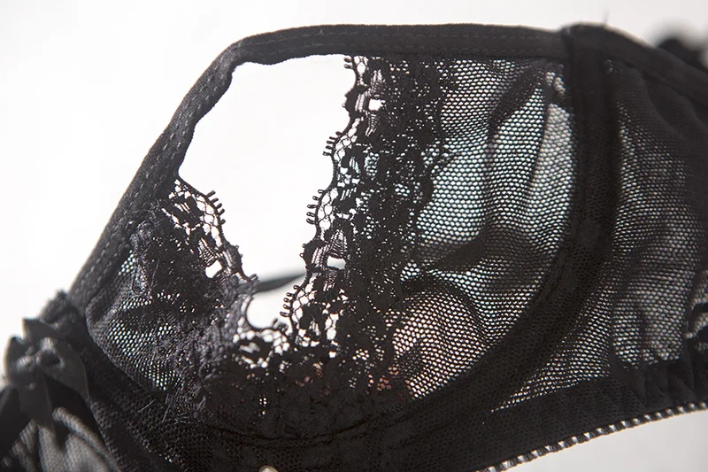 Женские трусики без промежности классический черный бюстгальтер чашек нижнее