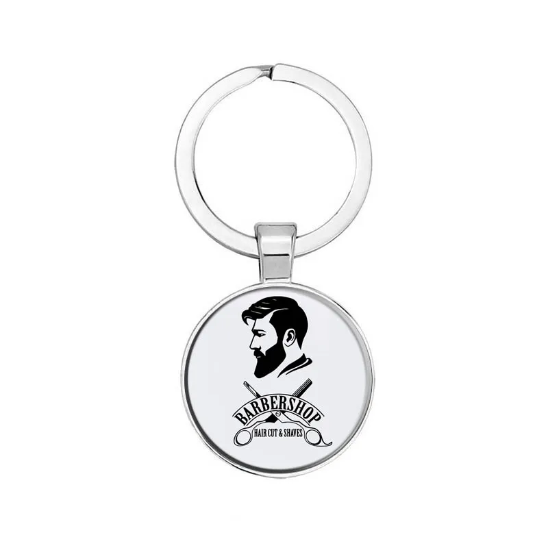 

New Fashion Hairstyle Gift Charm Glass Keychain Retro Jewelry Mini Hairdressing Scissors Comb Hair Stylist Keychain DIY