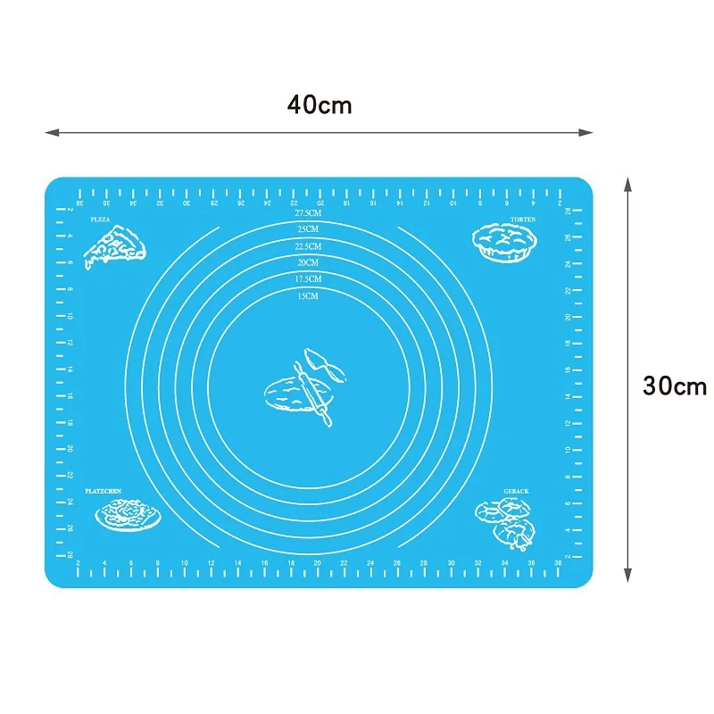 Large Size Silicone Baking Mat Scale Pad Non-Stick Fondant Pastry Cake Board Rolling Dough Tools Bakeware Liners | Дом и сад