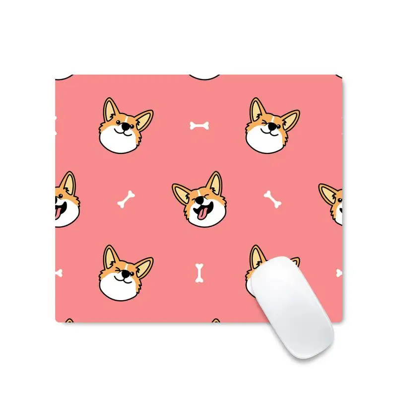 

Corgi cute dog Rubber PC Computer Gaming mousepad Non slip Cushion Square Thickness 2mm