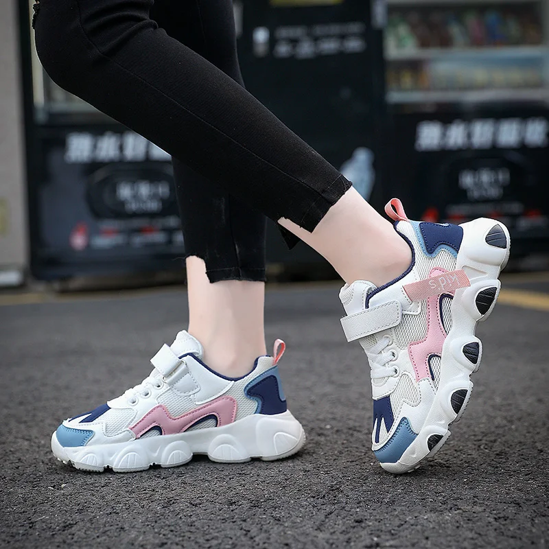 JIEMIAO 2021 Autumn Children Casual Sport Shoes Fashion Mesh Breathable Soft Bottom Non-Slip Kids Sneakers for Boys Girls