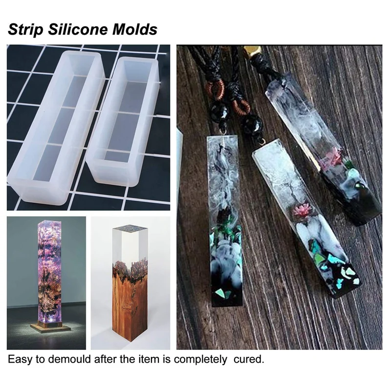 

6 Style Square Resin Mold Diy Transparency Flexible Silicone Molds For Coaster,Casting With Resin,Concrete,Cement And Polymer Cl