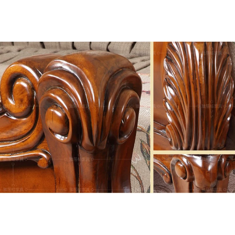 

Real leather bed solid wood 1.8M king size bed WA625