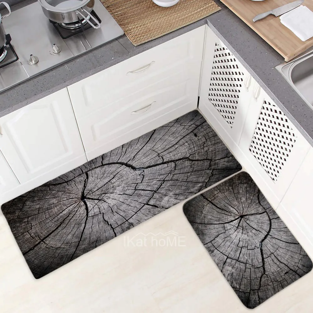 

Kitchen Mat Bedroom Doormat Outdoor Entrance Door Carpet Wood Annual Rings Floor Decoration Living Room Bathroom Anti-Slip Rugs