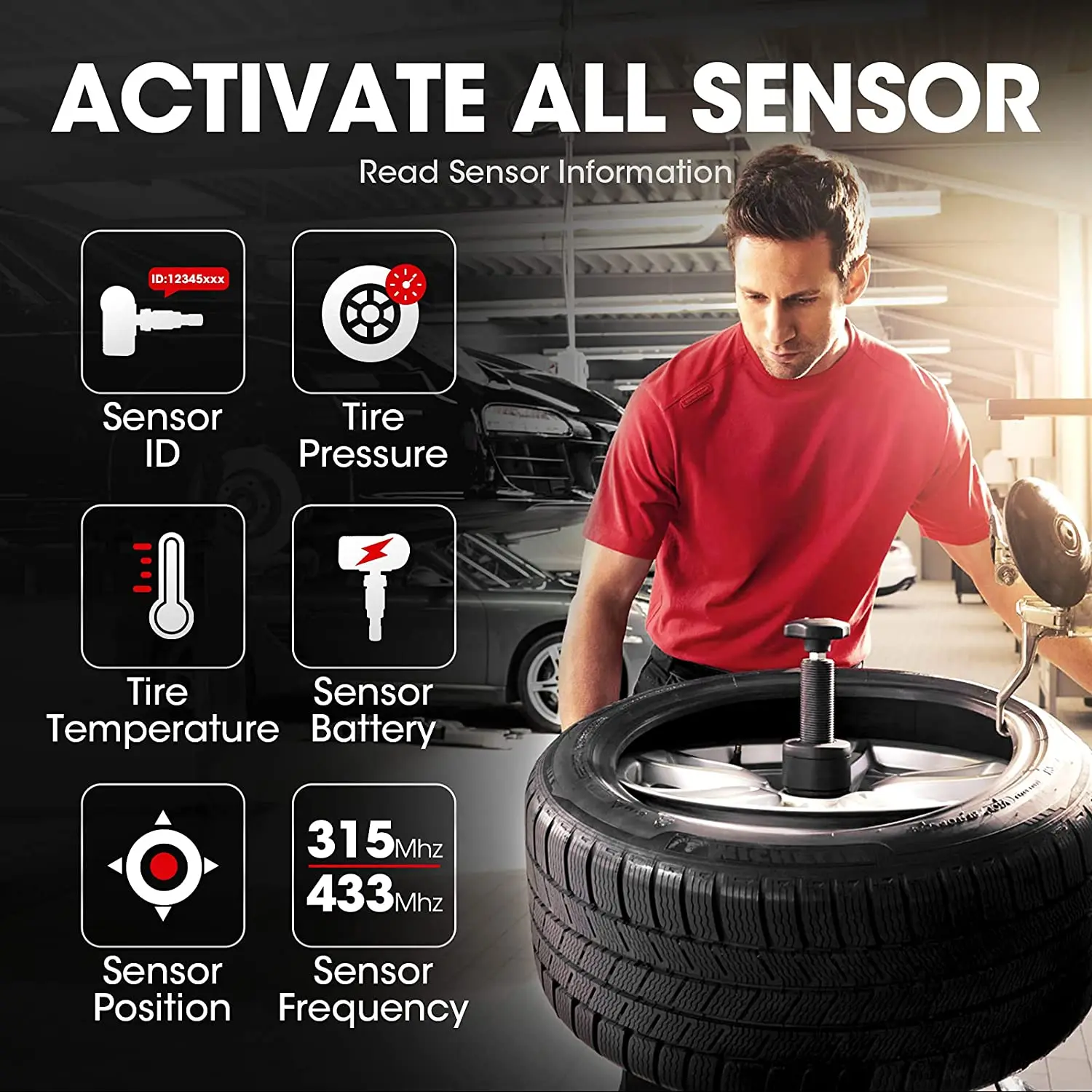 LAUNCH CRT5011X диагностический инструмент TPMS сенсор Программист OBD 315 433 МГц датчик