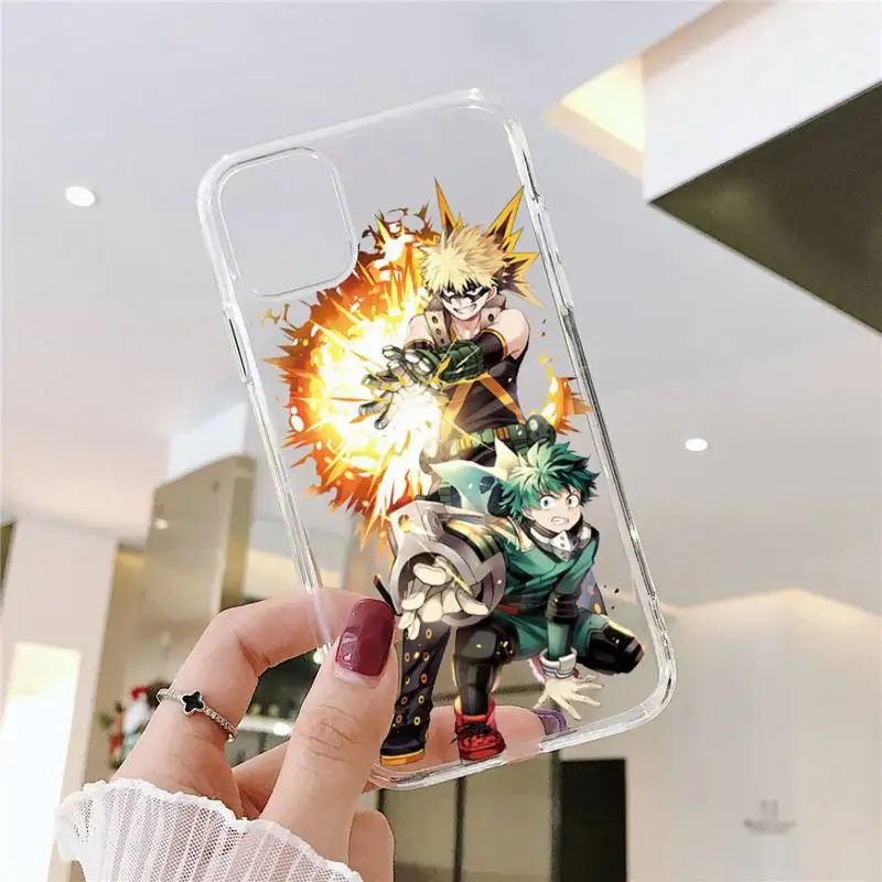 

Anime My Hero Academia Phone Cases Transparent soft For iphone 5 5s 5c se 6 6s 7 8 11 12 plus mini x xs xr pro max